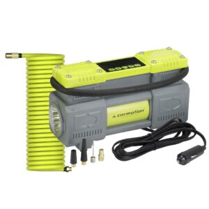 12V double piston air compressor, 10 BAR, automatic, 4 adapters