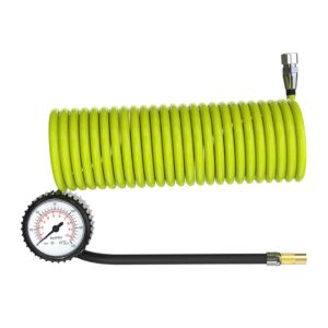 Piston air compressor 12V, 10 BAR, 40L / min, spiral hose 400 cm with analog pressure gauge, 4 adapters - Image 3