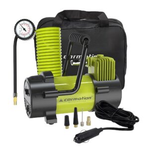 Piston air compressor 12V, 10 BAR, 40L / min, spiral hose 400 cm with analog pressure gauge, 4 adapters - Image 5