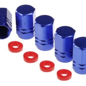 Ratlankių ventilių dangteliai, aluminum hexagonal, 5 vnt ,blue - Image 2
