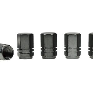 Ratlankių ventilių dangteliai, aluminum hexagonal, 5 vnt., gunmetal color