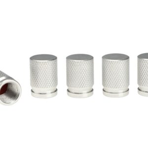 Aluminium ratlankių ventilių dangteliai, 5 vnt, silver