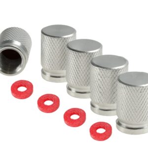 Aluminium ratlankių ventilių dangteliai, 5 vnt, silver - Image 2