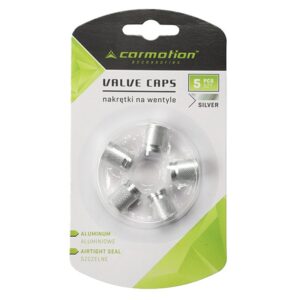 Aluminium ratlankių ventilių dangteliai, 5 vnt, silver - Image 3