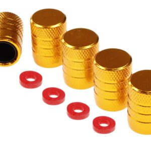 Aluminum ratlankių ventilių dangteliai with plastic thread insert, 5 vnt, golden - Image 2