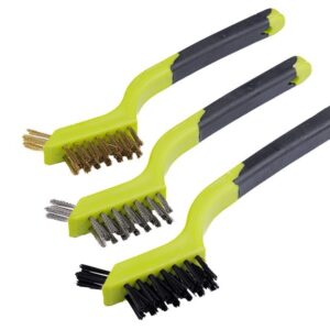 Set of 3 brushes - nylon, brass, stainless steel