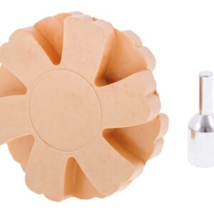 Rubber disk for adhesives, diam. 90 mm, serrated, M8 thread