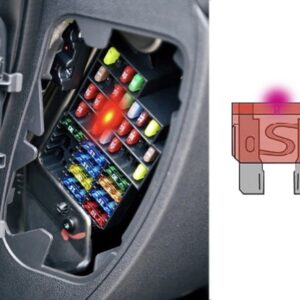 Blade saugikliai UNI with LED indicator, 10 vnt - Image 2