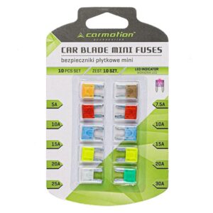 Blade saugikliai  MINI with LED indicator, 10 vnt