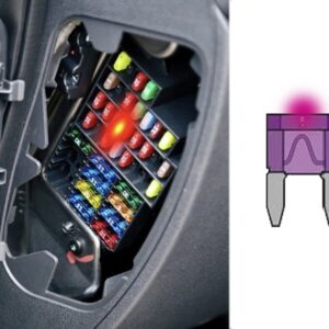 Blade saugikliai  MINI with LED indicator, 10 vnt - Image 2