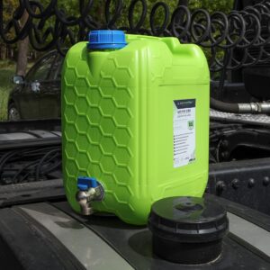 Vandens kanistras with short metal threaded tap valve, 10 L - Image 3