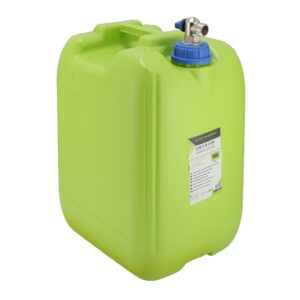 Vandens kanistras with metal top tap valve in threaded cap, 20 L