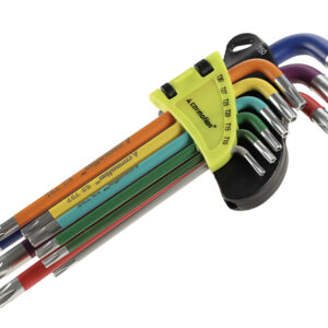 Torx šešiakampiai raktai 230 mm T10 - T50, 9 vnt, mixed colors