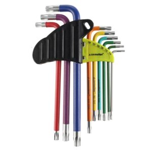 Torx šešiakampiai raktai 230 mm T10 - T50, 9 vnt, mixed colors - Image 2