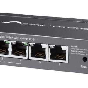 TP-Link Omada ES206GP tinklo komutatorius Valdomas Gigabit Ethernet (10/100/1000) Maitinimas per Eternetą (PoE) Juoda - Image 3