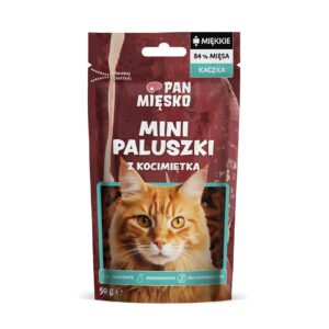 PAN MIĘSKO Mini duck sticks with catnip - skanėstas katėms - 50g
