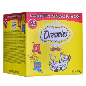 DREAMIES Variety Snack Box - skanėstas katėms - 12x60 g