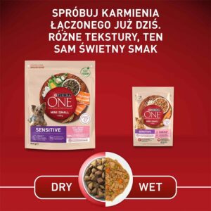 PURINA One Mini/Small Sensitive Lašiša, ryžiai - sausas maistas šunims - 800 g - Image 3