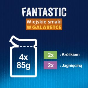 Felix Fantastic triušiena, ėriena - drėgnas kačių ėdalas 340g (4x 85g) - Image 3