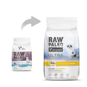 RAW PALEO Ultra Medium&Large Puppy Turkey - sausas maistas šuniukams - 2 kg - Image 2