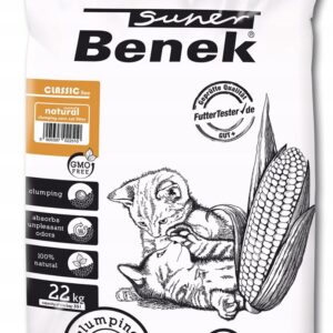SUPER BENEK Corn Classic Kukurūzų kraikas katėms Natūralus, sulipęs 35 l