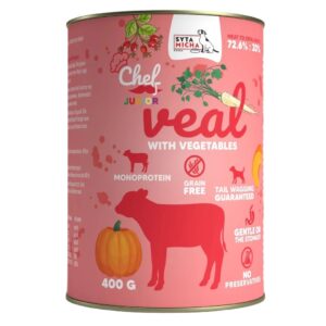 SYTA MICHA Chef Veal with vegetables Junior - drėgnas ėdalas šunims - 400g