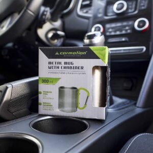 Plieninis puodelis, 300 ml with snap hook in handle - Image 4