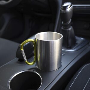 Plieninis puodelis, 300 ml with snap hook in handle - Image 5