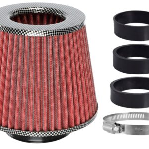 Oro filtras automobiliui, conical 155x130x120 mm,red/carbon adapters:                        60, 63, 70 mm