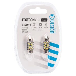 Bulb VISION Festoon SV8.5 31 mm 12/24V 12x 2016 SMD LED, CANBUS, white, 2 pcs - Image 3