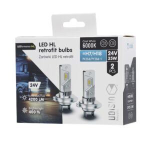Bulbs VISION LED retrofit H7/H18 HL 24V 35W 4200 lm 6000K, CANBUS, 2 Pcs - Image 3