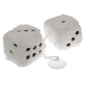 Pliušiniai dekoratyviniai kubeliai 60x60 mm, baltos spalvos