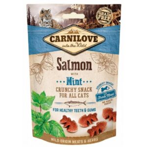 CARNILOVE Crunchy Snack Salmon & Mint - Kačių skanėstas su lašiša ir mėtomis - 50 g