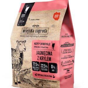 WIEJSKA ZAGRODA Lamb with krill - sausas kačių maistas - 400g
