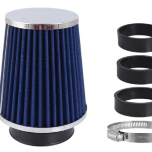 Oro filtras automobiliui, conical 120x130x90 mm, blue / chrome, adapters: 60, 63, 70 mm