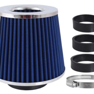 Oro filtras automobiliui, conical 155x130x120 mm, blue / chrome, adapters: 60, 63, 70 mm