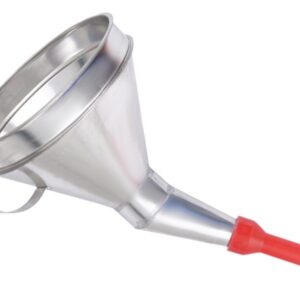 Metalinis piltuvas with plastic tip, bowl 165 mm, angled