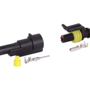 Single hermetic connector, plug + socket