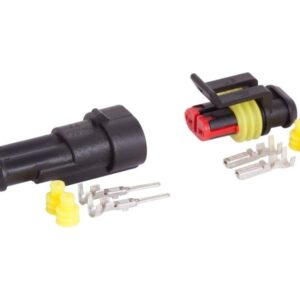 2-way hermetic connector, plug + socket