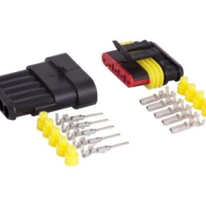 5-way hermetic connector, plug + socket