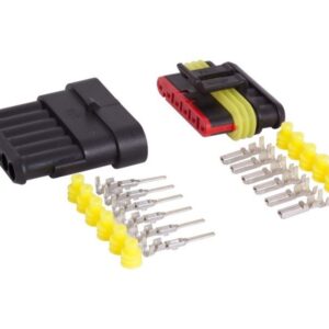 6-way hermetic connector, plug + socket