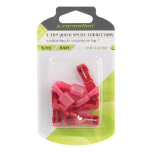 T-type quick couplers, red 0.5-1.5 mm², 22-18 AWG, 15A max, 5 vnt - Image 2