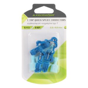 T-type quick couplers, blue, 2.5-4.0 mm², 16-14 AWG, 15A max, 5 vnt - Image 2
