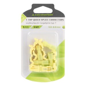T-type quick couplers, yellow, 4.0-6.0 mm², 12-10 AWG, 15A max, 5 vnt - Image 2