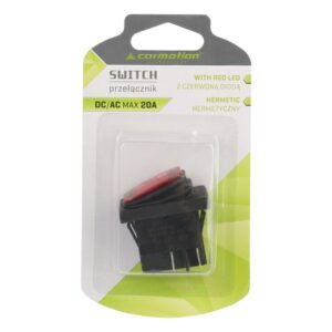 Rocker switch DC 12V / 24V, AC 125V-250V, red - Image 2