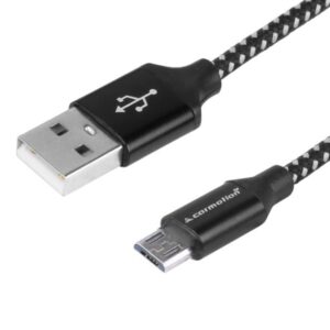 Įkrovimo ir sinchronizavimo laidas 300 cm, braided microfiber, USB> micro USB