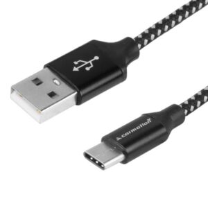 Įkrovimo ir sinchronizavimo laidas 300 cm, braided microfiber, USB> USB-C