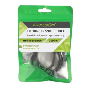 Įkrovimo ir sinchronizavimo laidas 120 cm, plastic, USB> mini USB (straight) - Image 2