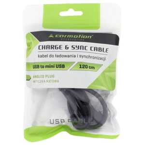Charging & synchronisation cable, 120 cm, plastic, USB> mini USB (angled, right) - Image 2