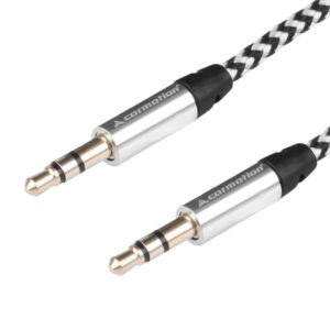 Audio cable 300 cm, braided microfiber, jack> jack (AUX 3.5mm) - Image 1